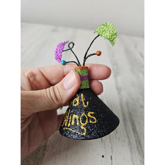 Pier 1 bat wings Halloween ornament glitter RARE vintage Xmas tree - Picture 8 of 9